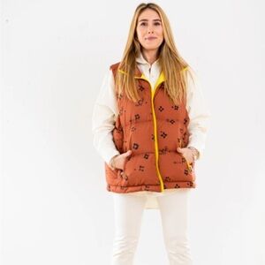 Kerri Rosenthal Happy Daisy Puffy Vest Size S/M